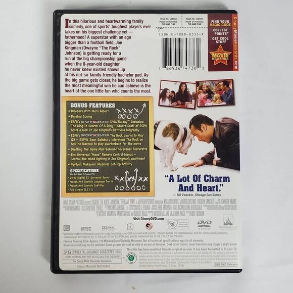 The Game Plan (DVD, 2007) Dwayne “The Rock” Johnson – Disney Family Comedy - Picture 3 of 3